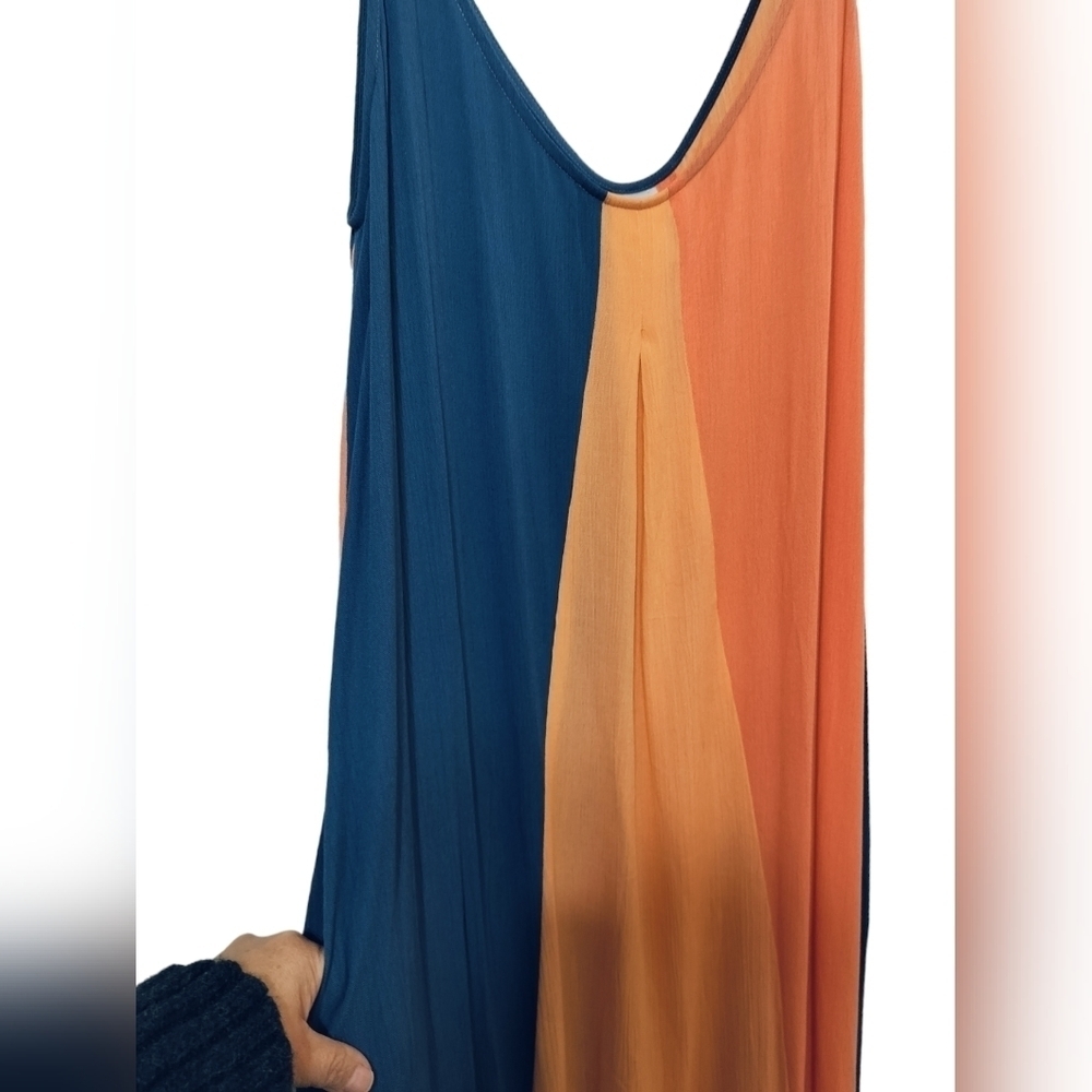 (1591) SKYE Emory Seashore Colorblocked Sleeveless Maxi Dress Size XL - Picture 6 of 13
